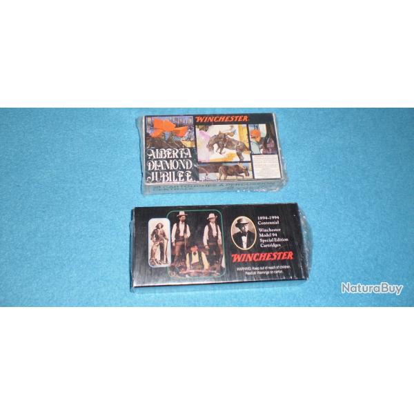 .Lot de deux boites de cartouches comm�moratives ! Collection, cowboy, WINCHESTER ...