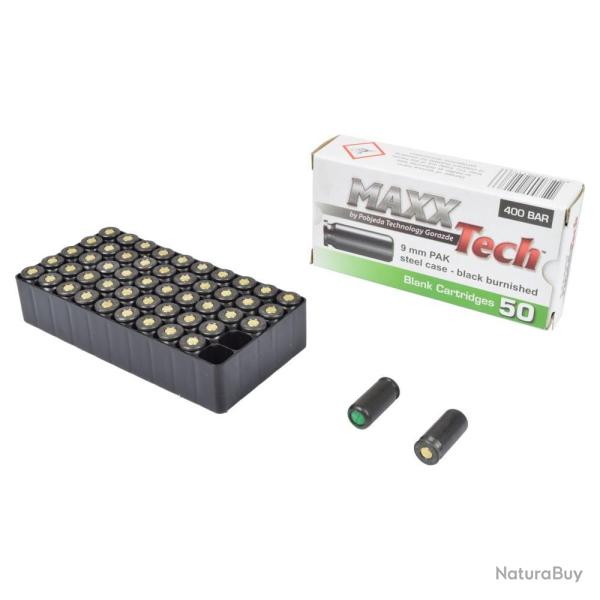 MUNITION A BLANC MAXX TECH BLACK x 50 - 9MM - PA