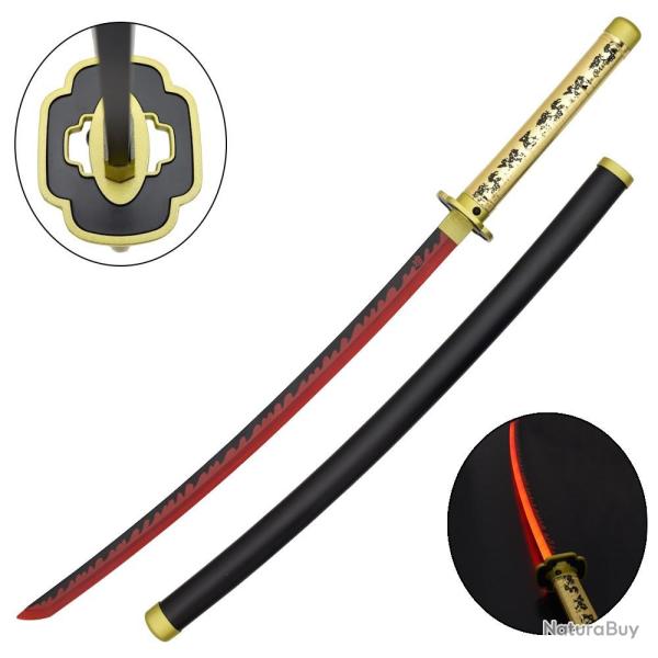 KATANA DECO LAME BAMBOU ET LED MOTIF DEMON SLAYER