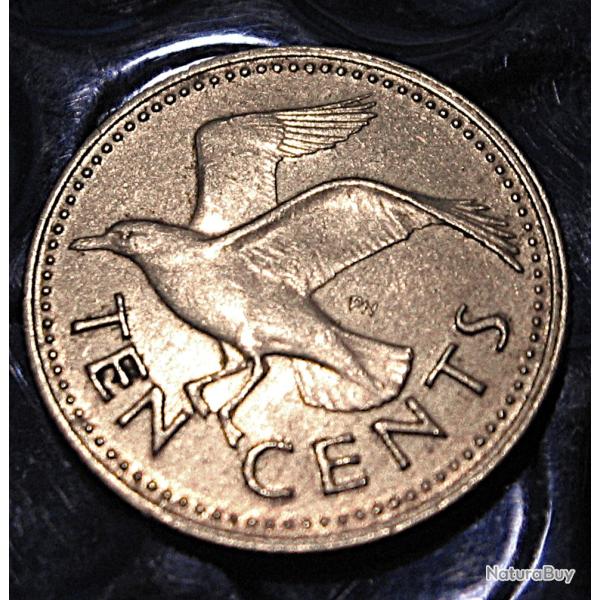 Barbados  piece de ten cents  (sterne volante) 1973 ttb