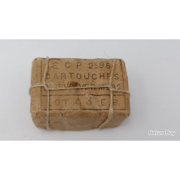 3 PAQUETS MILITAIRE DE 6 CARTOUCHES REVOLVER CALIBRE 8MM 1892 de 1896 - FR Ier GM France Tr�s bon  X