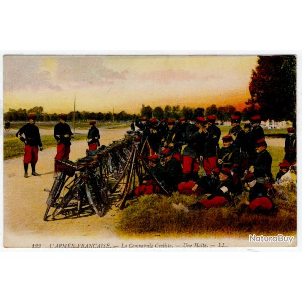 CPA -  Militara - L' Arm�e Fran�aise - La Compagnie Cycliste - Une Halte N�1218