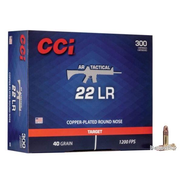 Munitions 22lr CCI AR Tactical - 40Gr RN Cuivre Boite de 300