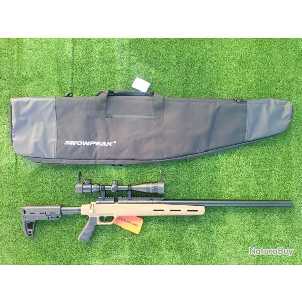 PACK5 Carabine PCP Snowpeak M30C 6,35 mm 19,9 J.+ lunette 4-16 x 40AO + Sac Transport + Kit puissan