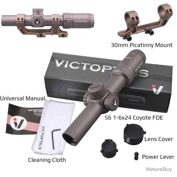 VictOptics S6 1-6x24 LPVO Coyote FDE -**OPSL23 XASR-3035