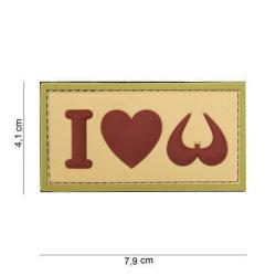 Patch 3D PVC I love Boobies (101 Inc) D&eacute;sert