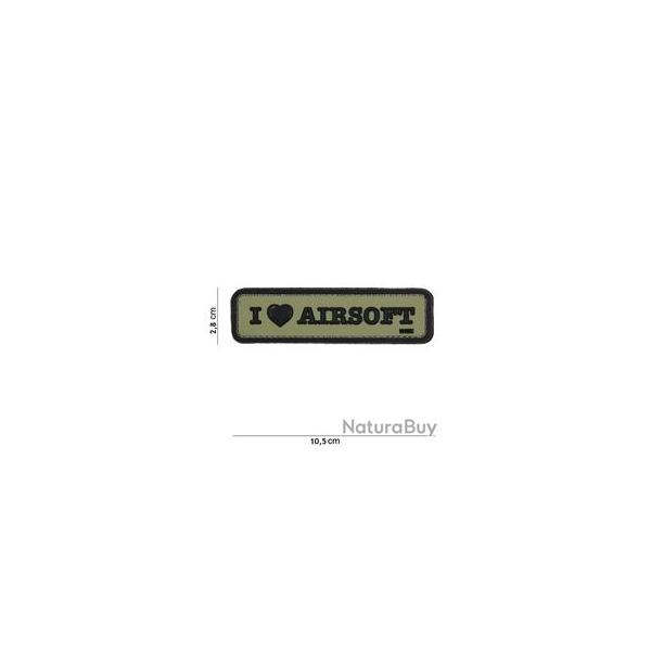 Patch 3D PVC I love Airsoft (101 Inc) OD