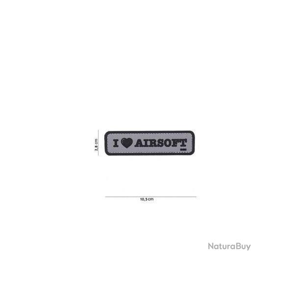 Patch 3D PVC I love Airsoft (101 Inc) Wolf Grey