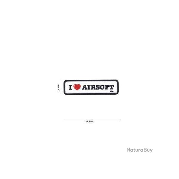 Patch 3D PVC I love Airsoft (101 Inc) Blanc