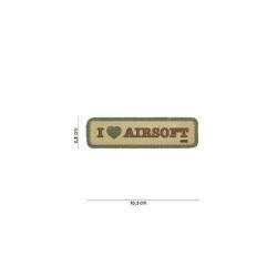 Patch 3D PVC I love Airsoft (101 Inc) D&eacute;sert