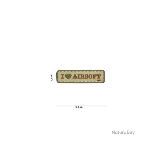 Patch 3D PVC I love Airsoft (101 Inc) D�sert