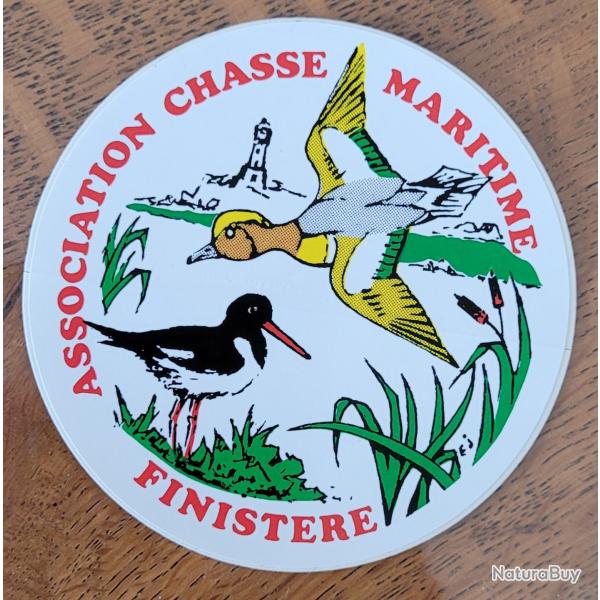 Autocollant chasse, gibier d'eau, association finistere