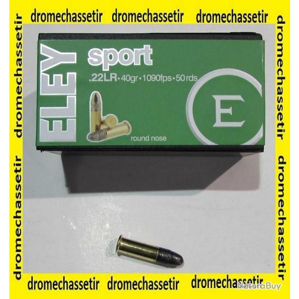 lot de 500 cartouches Eley Sport 22LR, 40 grains, Round Nose