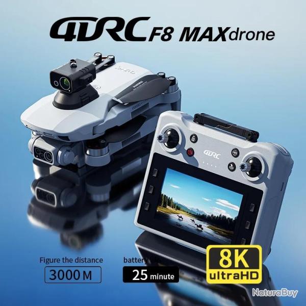 Nouveau Drone Pro 8K GPS 5G Wifi 3 Cameras, Modele: 3 Batteries