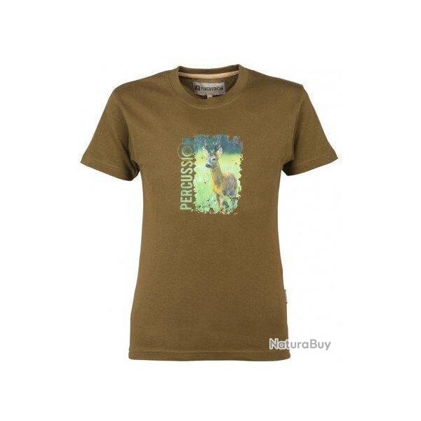Tee shirt enfant kaki brocard PERCUSSION