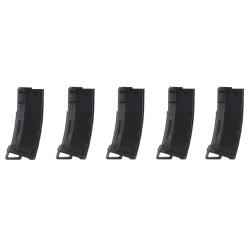 Pack de 5 chargeurs Mid-cap Speed 130 billes pour M4 AEG noir - CHARGEUR LT 130 rds POLYMER M4/M16 n