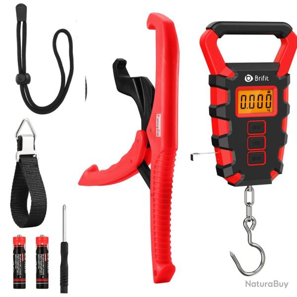 BALANCE DE PCHE -de 15kg  50kg + ACCESSOIRES - ROUGE - LIVRAISON GRATUITE