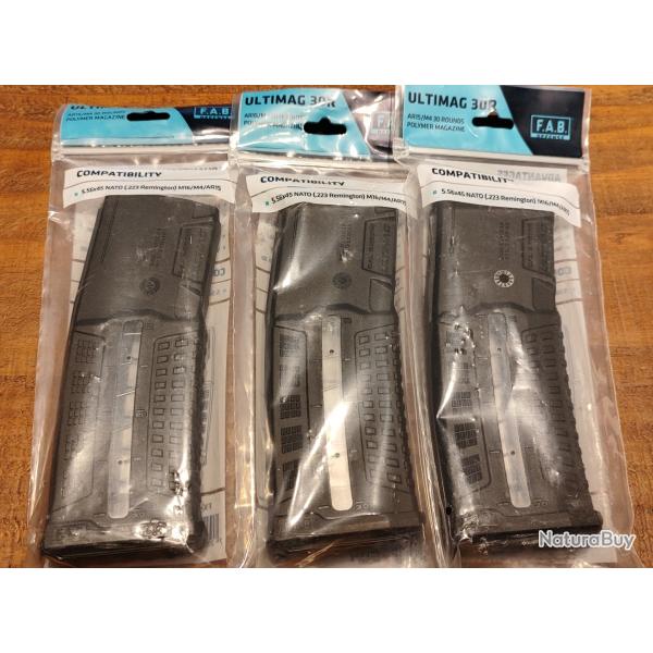 Chargeurs FAB defense Ultimag 30R - Lot de 3 -