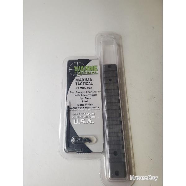 rail 20 moa Warne Picatinny Acier pour Savage SA - Accu Trigger
