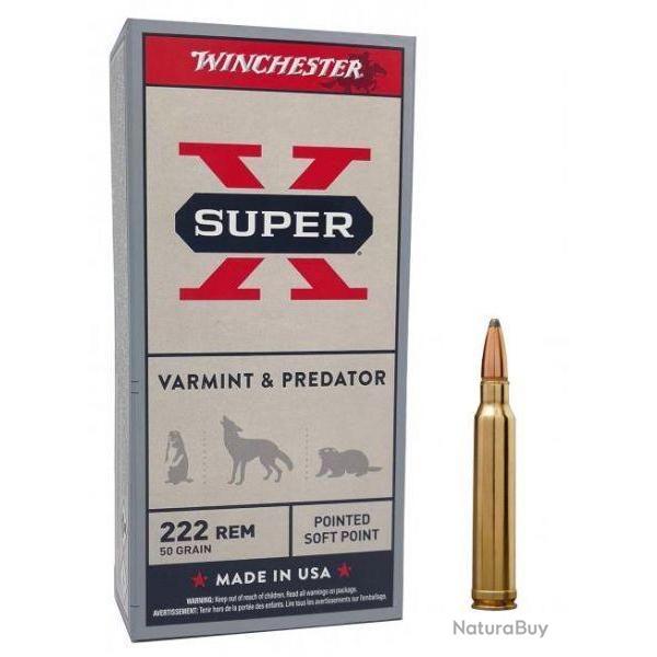 Munition Winchester cal.222 Rem Jacketed Soft Point 50 grains - 3.2 grammes