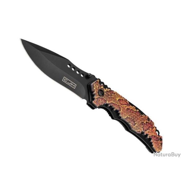 COUTEAU CJH ABS DECOR VIPERE 12CM INOX NOIR