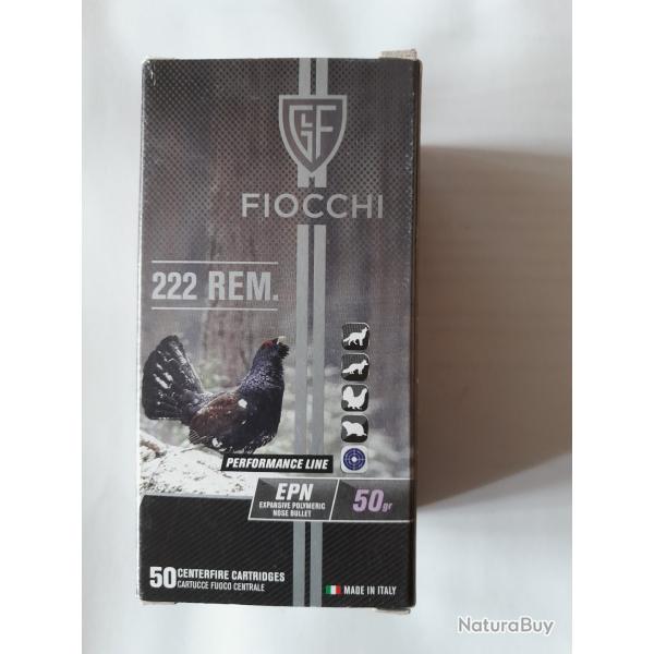 1 boite de 50 munitions Fiocchi calibre 222 Remington EPN 50 grains.