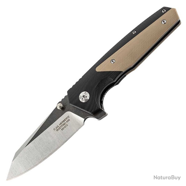 Herbertz 591012 Couteau pliant G10 , noir et beige