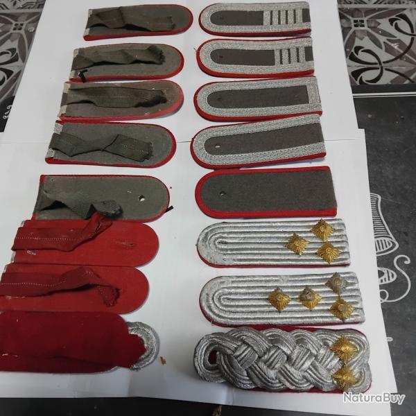 Important lot de paires de pattes d �paule arm�e allemande divers grade tbe
