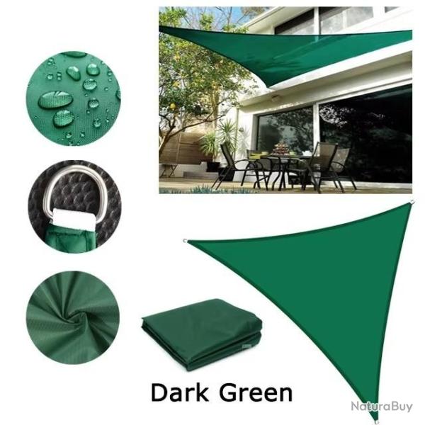 BACHE TOILE TRIANGLE 2.4x2.4.x2.4M VERT FONCE PROTECTION TERRASSE ETANCHE AUVENT JARDIN EXTERIEUR