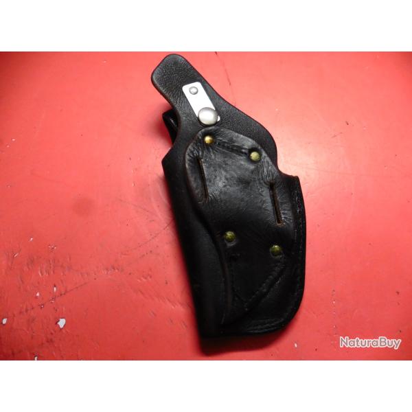 Holster de ceinture pour PA en cuir noir