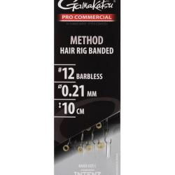 GAMAKATSU BAS DE LIGNE PRO COMMERCIAL METHOD EYED BANDED 10CM 0,21mm 12 10cm