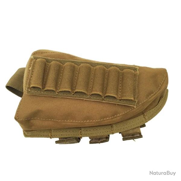 Pochette Tactique Crosse Fusil Nylon Molle Repose Joue Munitions Fermeture �clair Chasse et Tir Kaki