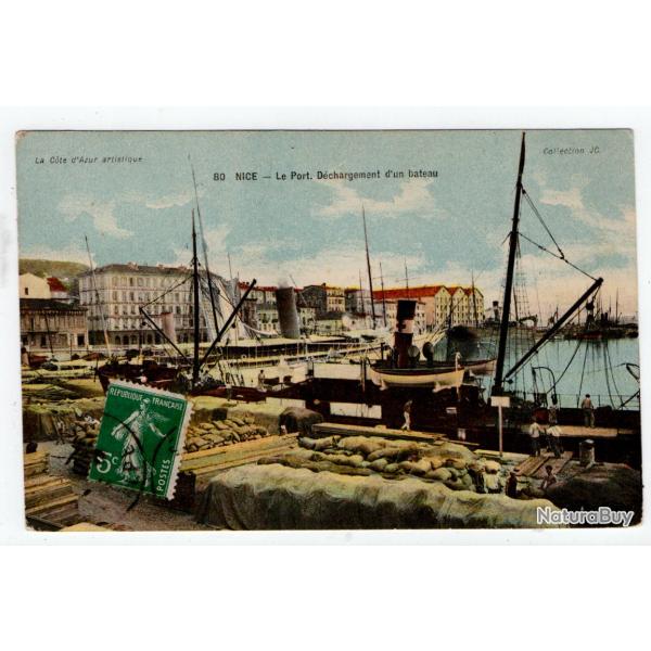 CPA - MARINE -"NICE"-Le Port.D�chargement  d'un bateau N�107
