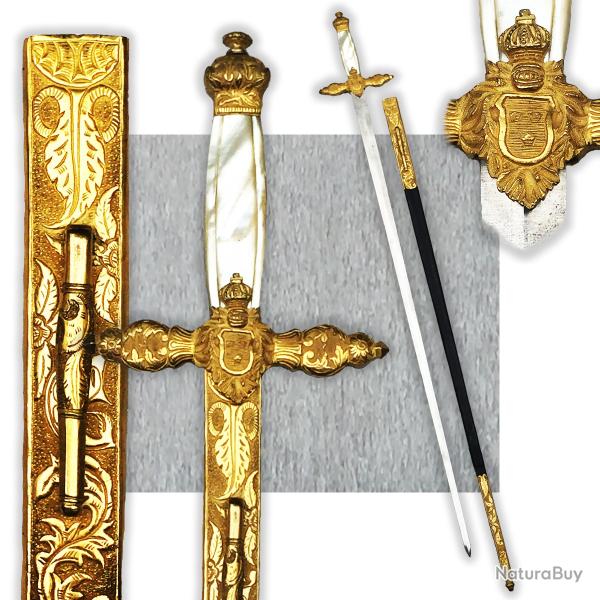 RARISSIME & GLAIVE / �P�E DE LUXE DE G�N�RAL OU HAUT DIGNITAIRE FRANCAIS RESTAURATION XIX ORIGINAL