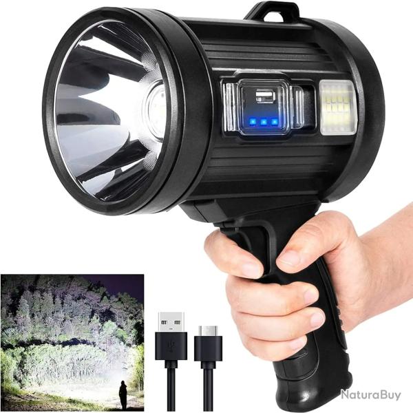 Projecteur Rechargeable, lampe de poche de chasse portative LED Etanche Camping
