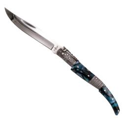 COUTEAU PLIANT THIRD OUVERTURE ESPAGNOLE BLEU AZUR LAME 11CM