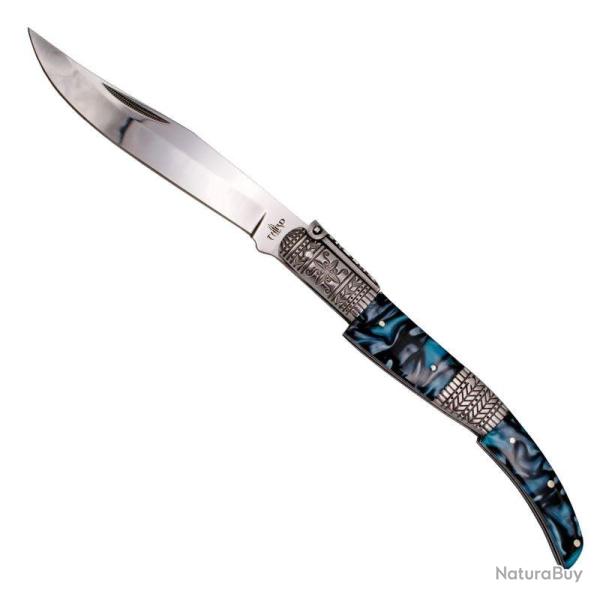 COUTEAU PLIANT THIRD OUVERTURE ESPAGNOLE BLEU AZUR LAME 15CM