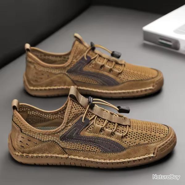 Chaussures Homme Randonn�e �t� 2025 - Baskets Outdoor Respirantes Chasse P�che Marche - Marron