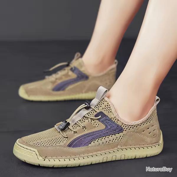 Chaussures Homme Randonn�e �t� 2025 - Baskets Outdoor Respirantes Chasse P�che Marche - Beige