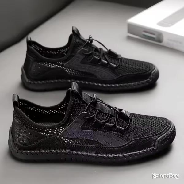 Chaussures Homme Randonn�e �t� 2025 - Baskets Outdoor Respirantes Chasse P�che Marche - Noir