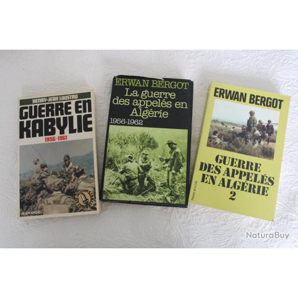 Lot 3 livres guerre d'Algrie, Kabylie, appels