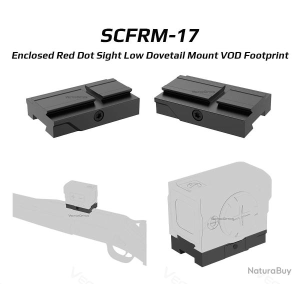 Vise � point rouge ferm�e, montage � queue d'aronde basse,empreinte VOD SCFRM-17