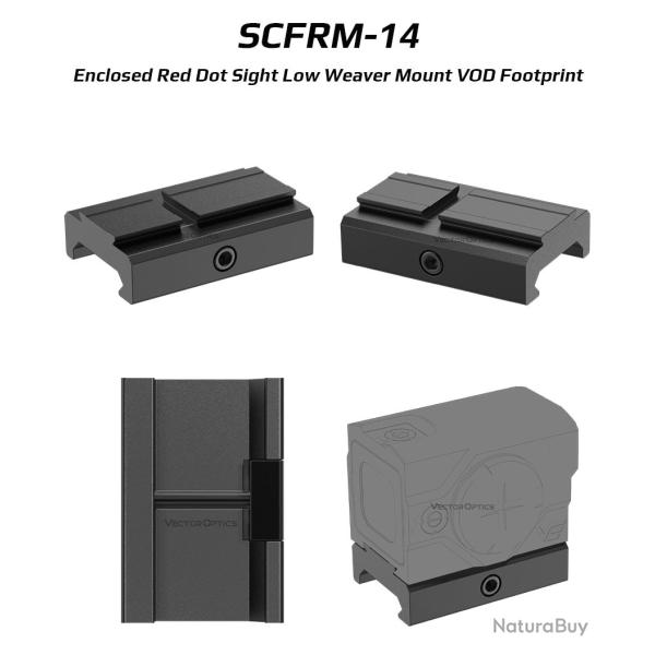 Vise � point rouge ferm�e, montage � queue d'aronde basse,empreinte VOD SCFRM-14