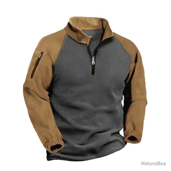2024 New Half Zipper Tactical Jackets Men's Winter Warm Fleece Sweatshirts Outdoor Hunting Shooting 