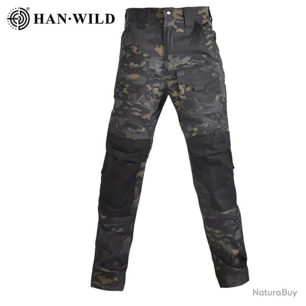 HAN WILD Hiking T-Shirt Tactical Shirt Summer Camouflage Wear Resistant Shirt Camping Hunting Shirt 