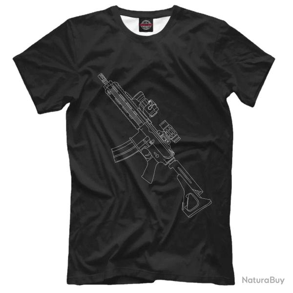 T shirt fusil HK 416 manches courtes