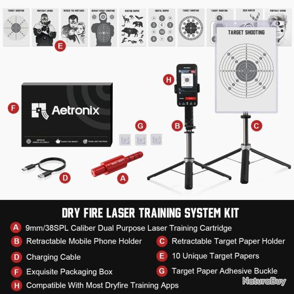 Professional Electronic Target Holder with Mobile Phone Stand Target Paper Set for Dedicated Dry Fir
