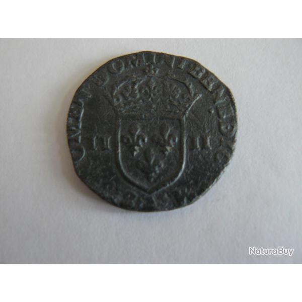 (1) monnaie quart d'�cu argent Henri III 1589