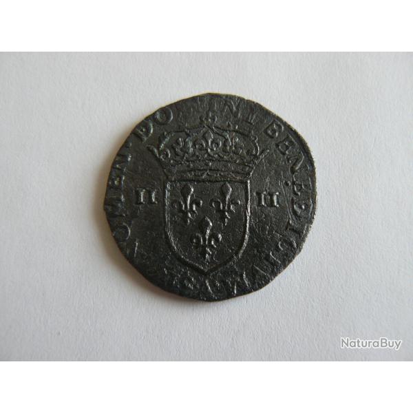 (3) monnaie quart d'�cu argent Henri III 1585