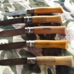 LOT 1 PRADEL+1 SAVOYARD + 5 OPINEL ANCIENS MAIN COURRONNE 7 ET 8 AVEC ET SANS VIROLE+1 en cadeau